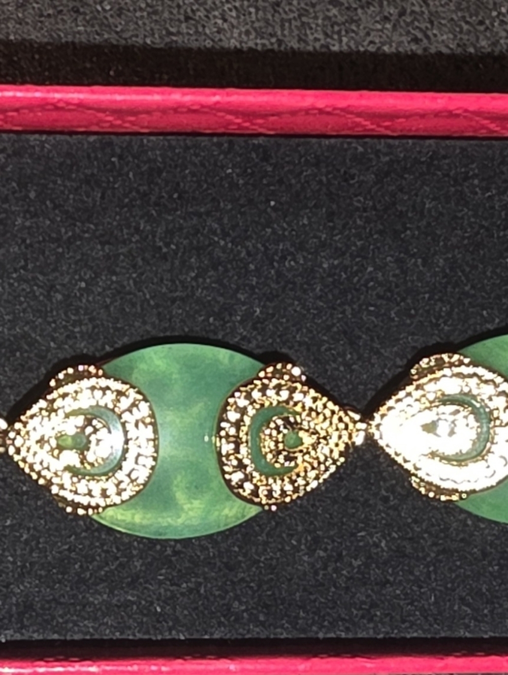 Genuine Green Jade Link Bracelet - Women's Jewelry - Picture 2 of 3